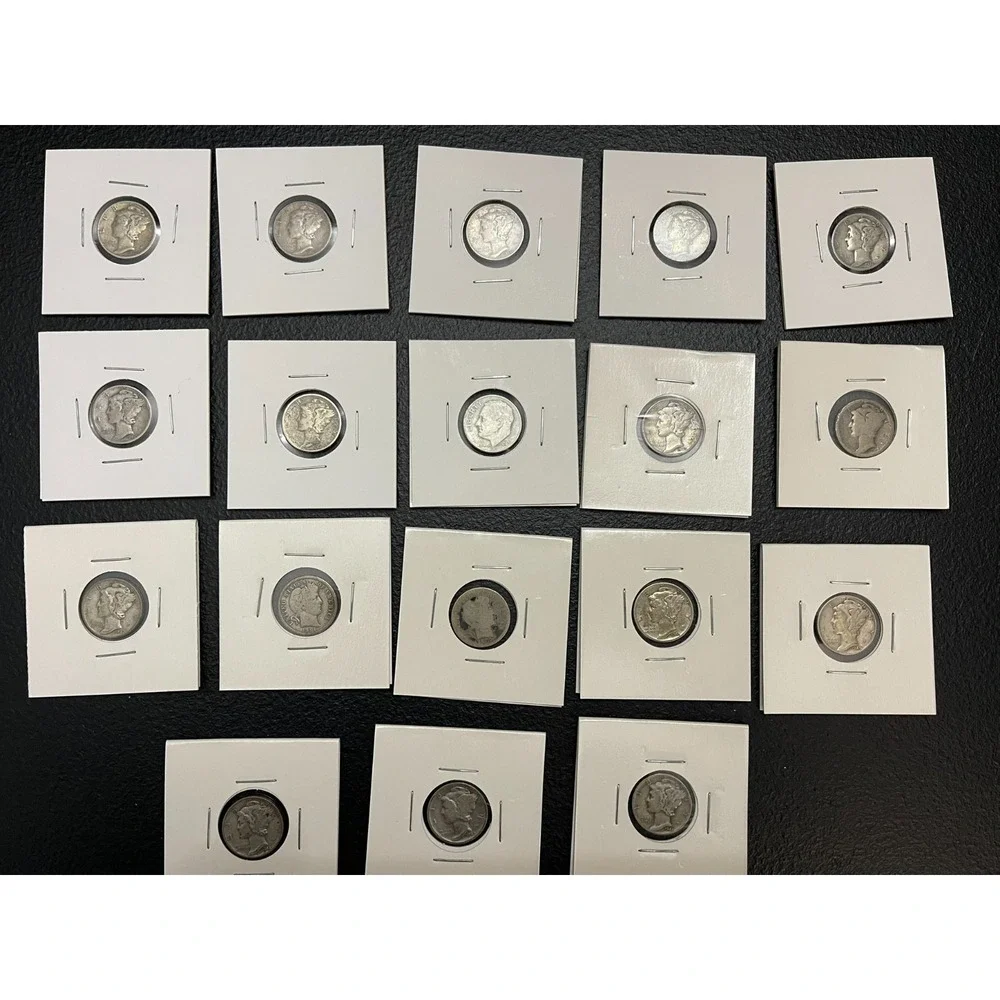 Lot of 18 Silver Mercury Dimes
